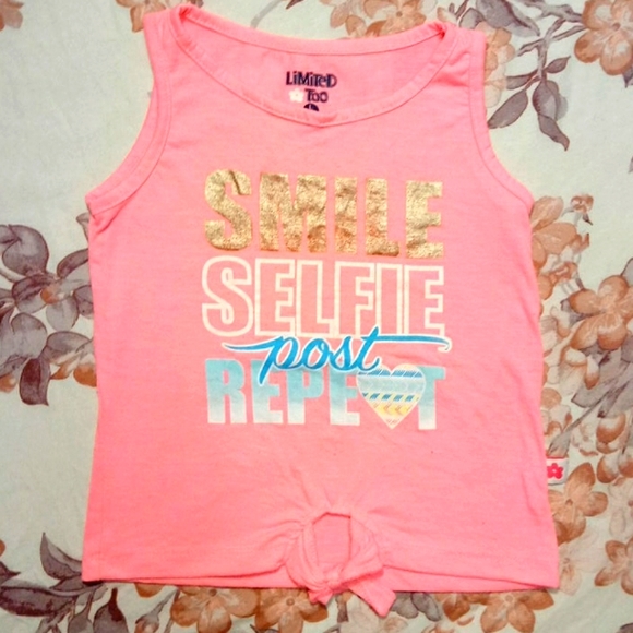 Girls Limited Too Tie-Front Graphic Tank Top – Size L (6) – Preowned - Picture 3 of 4